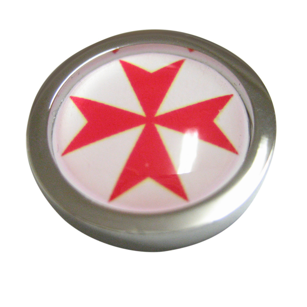 Bordered Red Maltese Cross Pendant Magnet